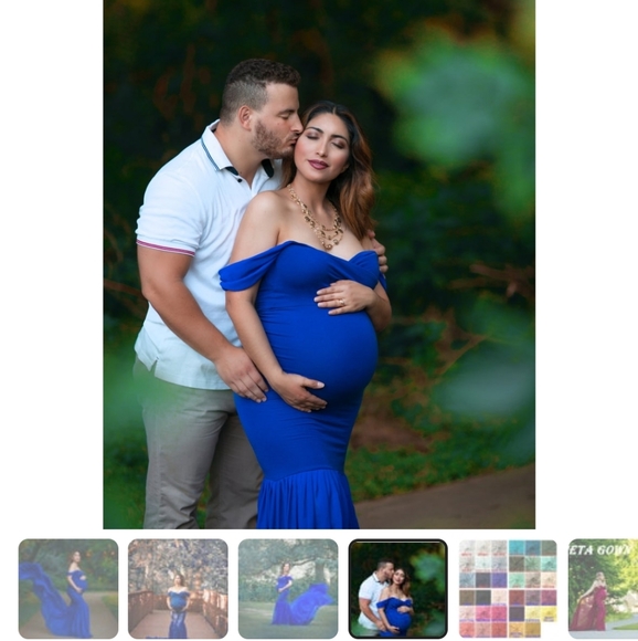 Blue Maternity Dress New - Picture 2 of 3